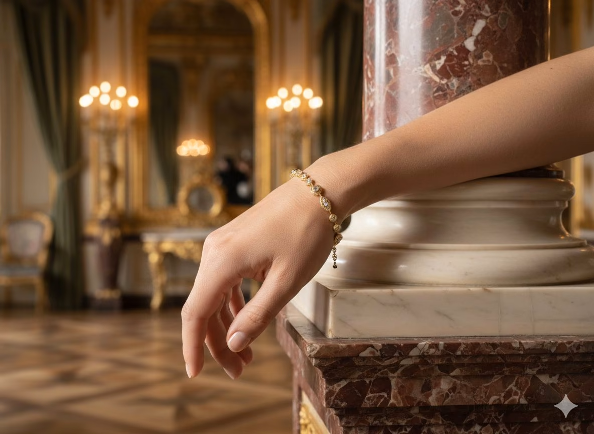 Delicate gold and diamond line bracelet